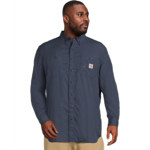 Mens Carhartt Big & Tall Flame-Resistant Force Original Fit Lightweight Long Sleeve Button Front Shirt