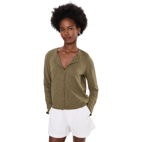 Womens Mod-o-doc Long Sleeve Button Front Slim Top