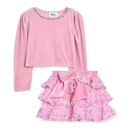 Girls Lola and The Boys Stardust Velvet Party Set (Little Kid)