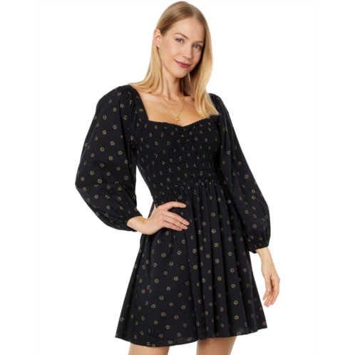 Madewell Emine - Long Sleeve Ruched Lucie Mini - Foil Floral