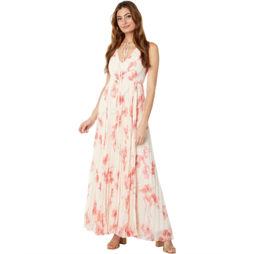 BCBGMAXAZRIA Printed Halter Gown