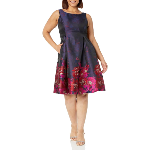 Adrianna Papell Border Jacquard Dress