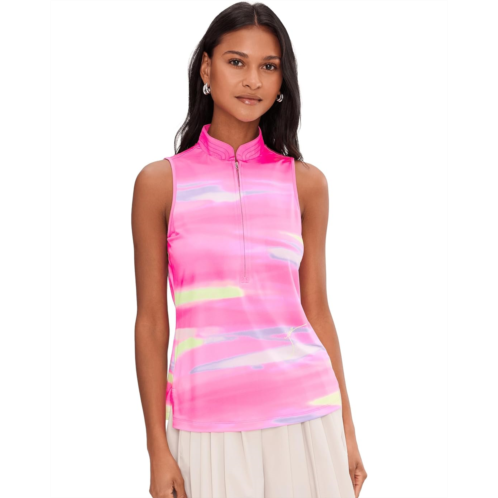 Womens Jamie Sadock Painted Sunset Sleeveless Front Zip