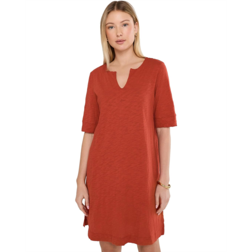 Womens Mod-o-doc Elbow Sleeve Split Neck Knee Length Shift Dress