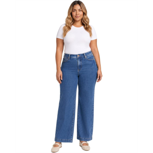 Womens NYDJ Plus Size Teresa Wide Leg Trouser Hem Jeans