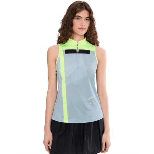 Jamie Sadock Mirror Zip Mock Sleeveless Color Block
