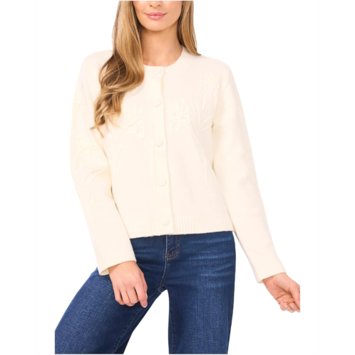 Womens CeCe Floral Embrodiery Cardigan