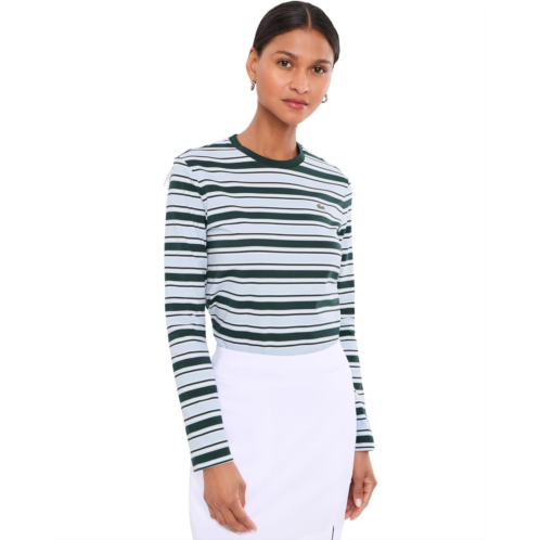 Womens Lacoste Long Sleeved Striped Jersey T-Shirt