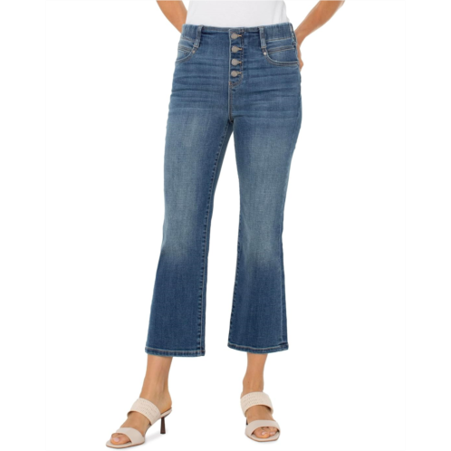 Liverpool Los Angeles Gia Pull On Crop Flare With Exposed Button Jean 25in Inseam