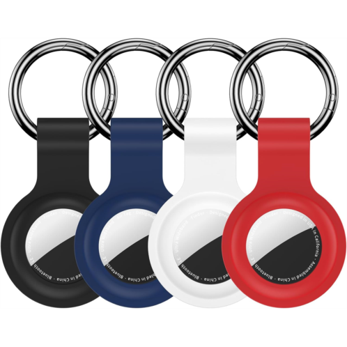 Compatible with AirTag Holder Case Keychain 4 Pack for AirTag 1st & 2nd Generation Key Chain Ring Case Cover for Air Tag Holder GPS Tracker Item Air Tags Finders Air Tagholder for