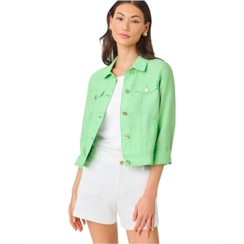 Womens Lilly Pulitzer Seaspray Linen Jacket