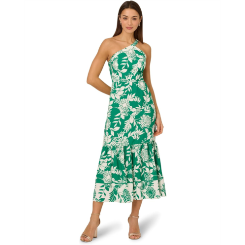 Adrianna Papell One Shoulder Midi Dress
