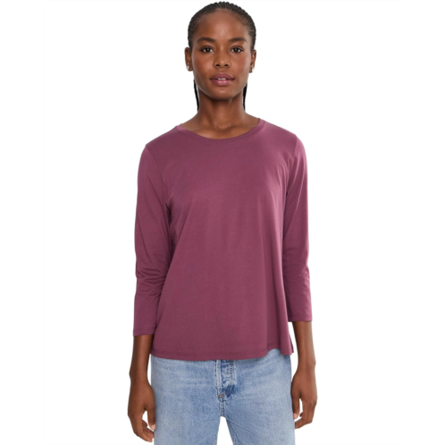 Womens Eileen Fisher Organic Pima Cotton Jersey Round Neck Tee