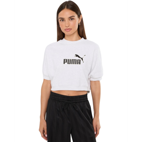 Womens PUMA Essentials Elevated No1 Logo Relaxed Peach-Touch Short Sleeve Crew Neck