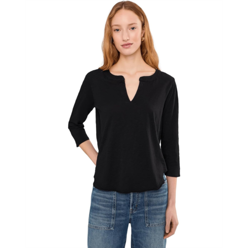 Womens Mod-o-doc 3/4 Sleeve Split Neck Mandarin Tee
