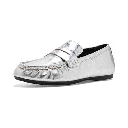 Womens FitFlop Delicato Crinkle Metallic Leather Loafers