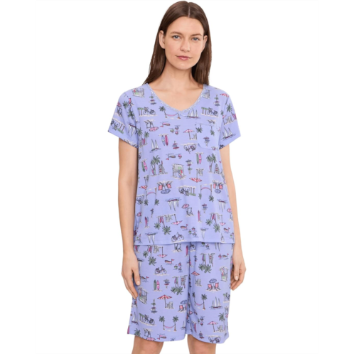 Karen Neuburger V-Neck Tee & Bermuda Shorts Pajama Set
