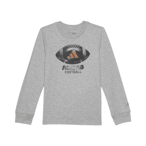 Adidas Kids Graphic Long Sleeve Heather Tee (Toddler/Little Kid)