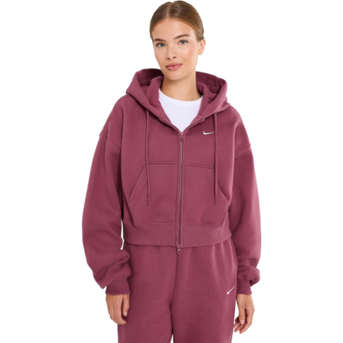 Nike Studio Fleece Medium Weight Oversized Full Zip Cropped Hoodie