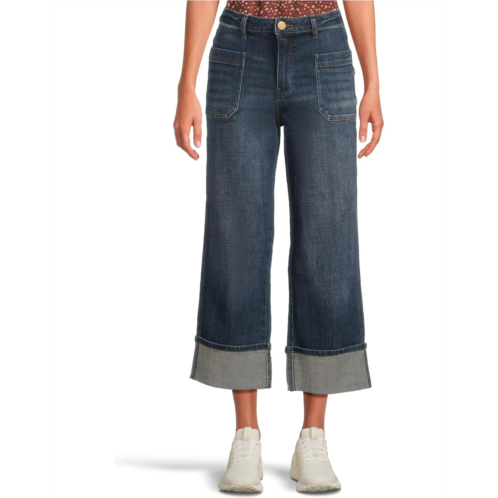 KUT from the Kloth Petite Sienna High Rise Straight Leg-roll Up Patch Pocket