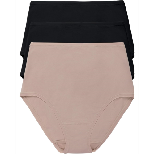 Womens Natori Bliss Bare Cotton High Waist Brief 3-Pack