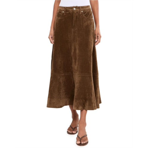 Womens Blank NYC Morning Brew Faux Suede Midi Skirt