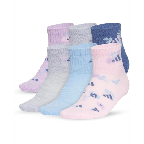 Kids adidas Kids Athletic Cushioned 6-Pack Quarter Socks (Little Kid/Big Kid)