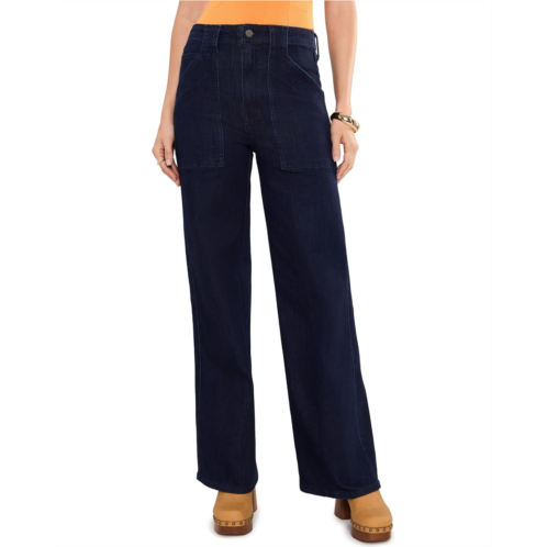 Womens Liverpool Los Angeles High-Rise Stride Wide Leg with Trapunto Patch Pockets