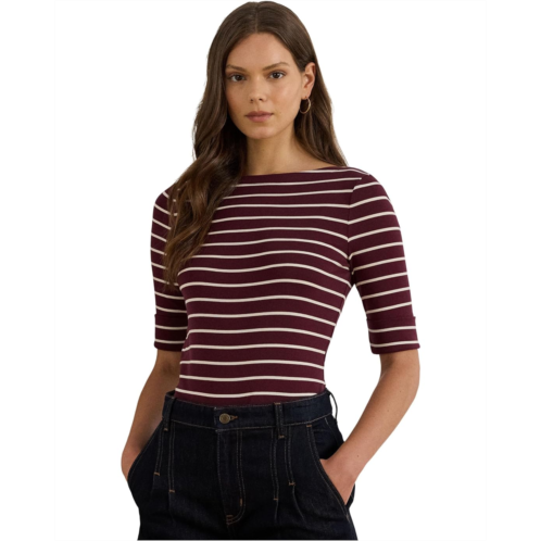 POLO RALPH LAUREN Striped Stretch Cotton Boatneck Tee