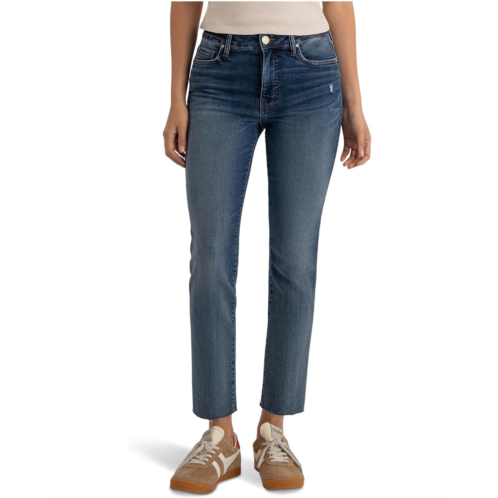 KUT from the Kloth Reese High-rise Fab Ab Ankle Straight Raw Hem