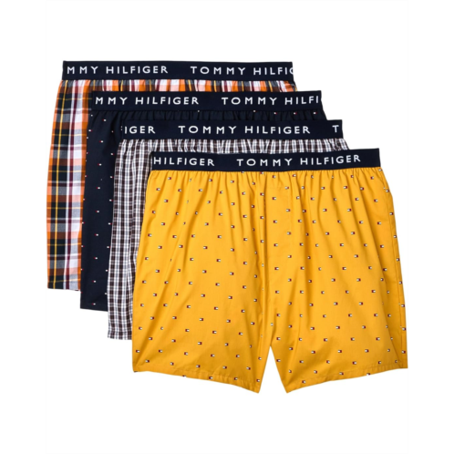 Mens Tommy Hilfiger Woven Cotton Boxer 4-Pack