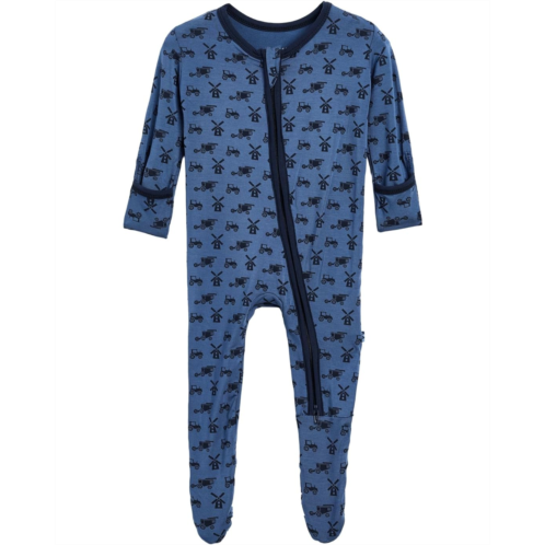 Kids Kickee Pants Kids Print Footie with 2 Way Zipper (Infant)