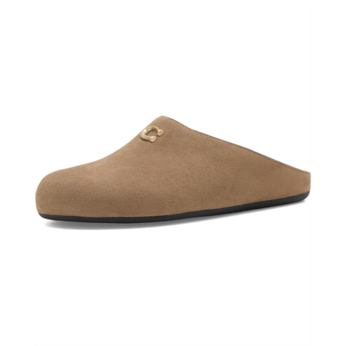 Womens COACH Sculpted C Suede Soft Mules