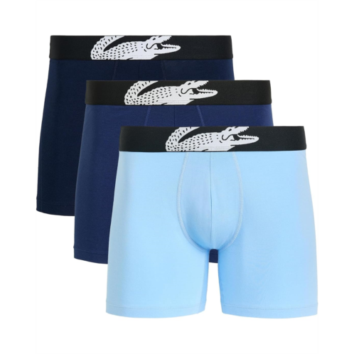 Mens Lacoste 3-Pack Crocodile Logo Boxer Briefs
