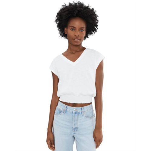 Lilla P Smocked Hem V-Neck