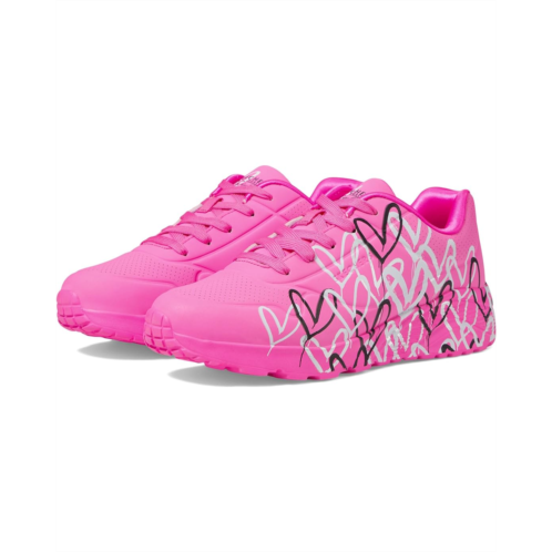Girls SKECHERS KIDS Jgoldcrown:Uno Lite - Metallic Love 314067L (Little Kid/Big Kid)
