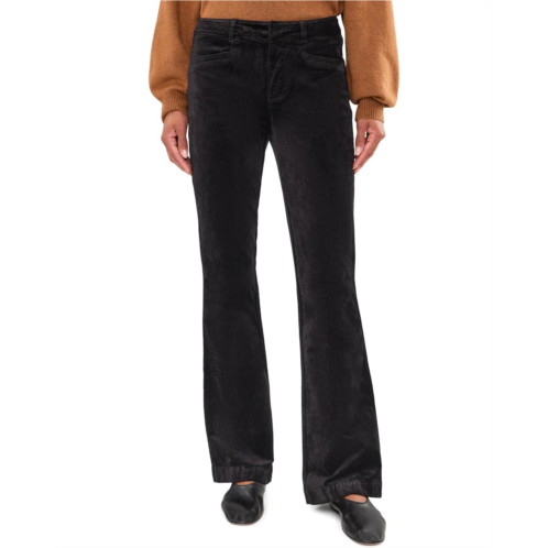 Womens Paige 32 Clean Front High-Rise Laurel Canyon Trousers in Black Overdye