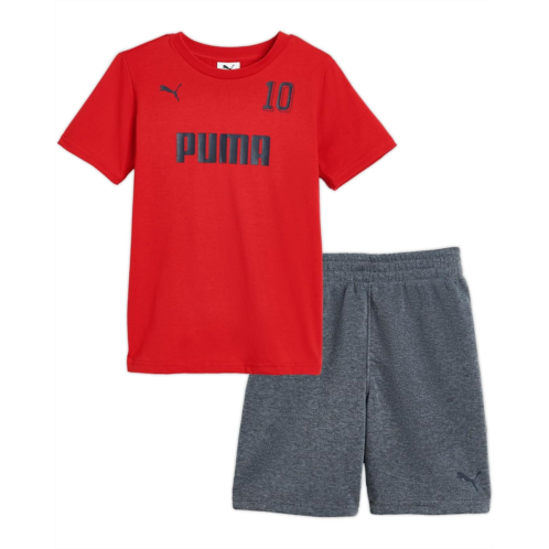 Boys PUMA Kids Graphic T-Shirt & Fleece Short Set (Toddler/Little Kid/Big Kid)