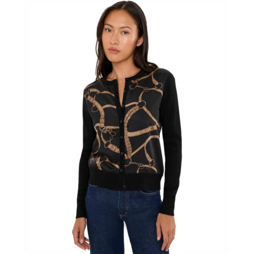 POLO RALPH LAUREN Petite Belting-Print Cotton-Blend Cardigan