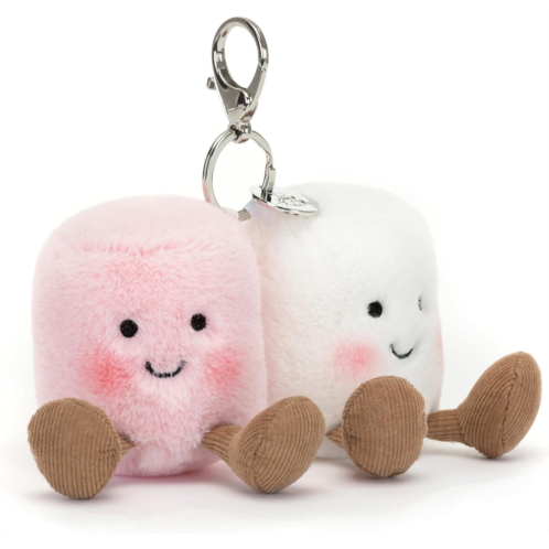 Jellycat Amuseables Pair of Marshmallows Bag Charm 3.5 inches - Food Plush Keychain - Great Gift Idea