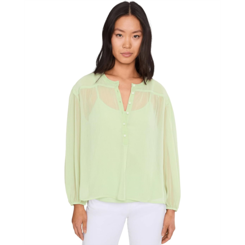 Vince Camuto Half Placket Shirred Yoke Blouse