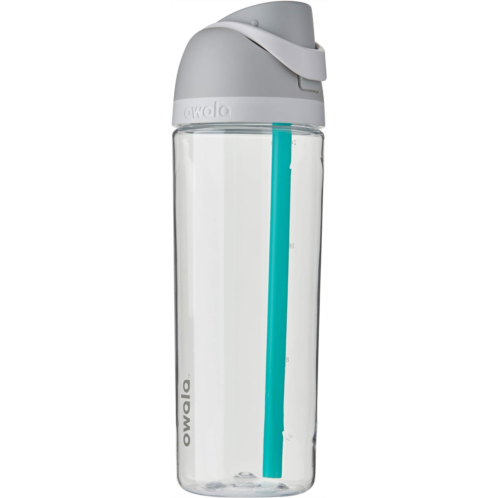 Owala FreeSip Clear Tritan Plastic Water Bottle with Straw BPA-Free Sports Water Bottle Great for Travel 25 Oz Shy Marshmallow