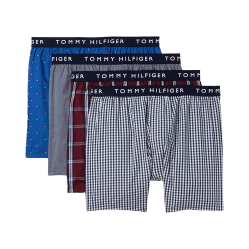 Mens Tommy Hilfiger Woven Cotton Boxer 4-Pack