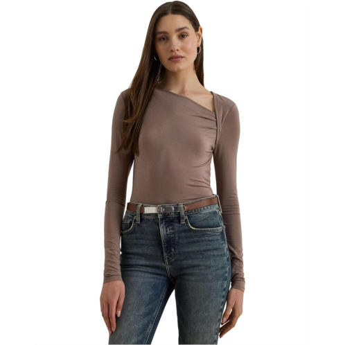 POLO Ralph Lauren Womens Lauren Ralph Lauren Stretch Jersey Asymmetrical Top