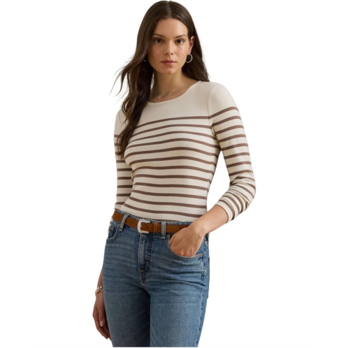 POLO RALPH LAUREN Womens Lauren Ralph Lauren Striped Cotton Long-Sleeve Tee