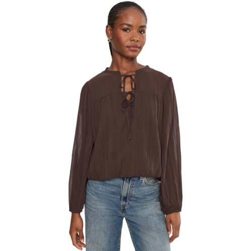 Womens Vince Camuto Long Sleeve Bubble Hem with Split-Neck and Two Ties