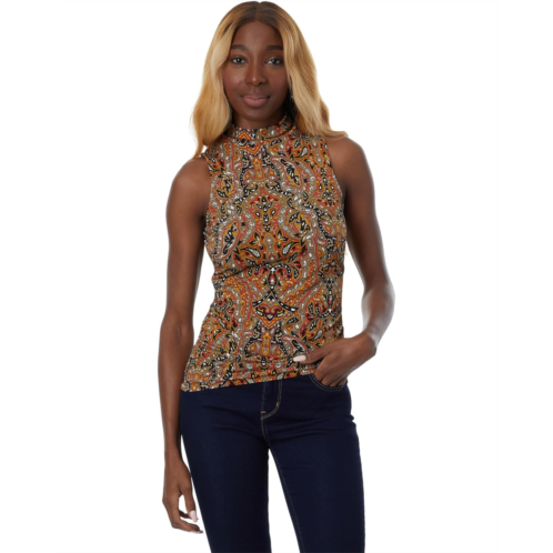Michael Michael Kors Paisley Ruched Mock Neck Top