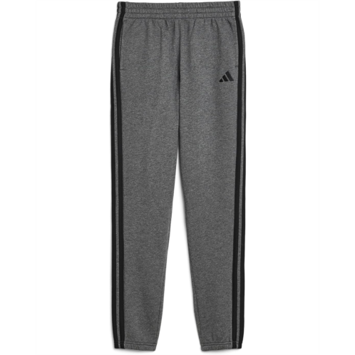 Adidas Kids Essential 3-Stripe Fleece Heather Joggers (Big Kid)