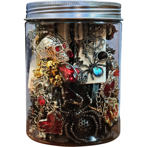 Gothic Mystery Jewelry Jar 34-36 PCS Witchy Jewelry Surprise Set