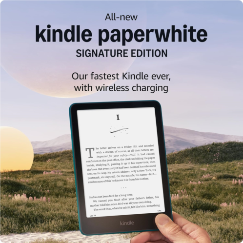 Amazon Kindle Paperwhite Bundle: Includes Amazon Kindle Paperwhite Signature Edition 32GB Jade Plant-Based Leather Cover & Wireless Charging Dock Jade